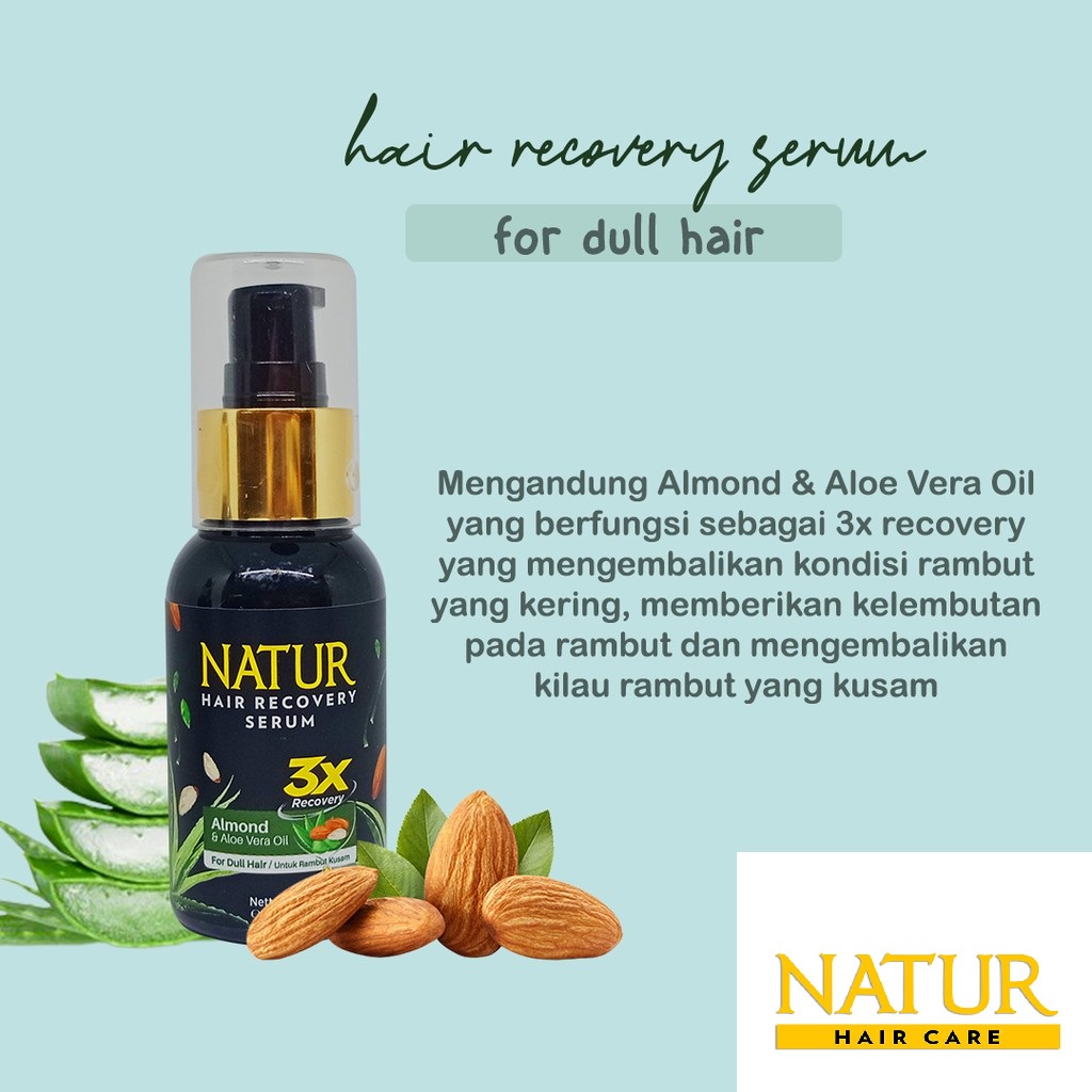 NATUR Hair Mask Hair Vitamin 2 in 1 Shampoo &amp; Hair Tonic Ginseng Aloevera (BPOM) (VC)