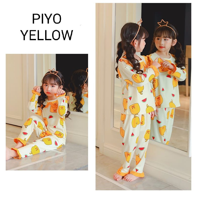 BAJU TIDUR ANAK KOREA / PIYAMA ANAK IMPORT / DASTER ANAK LENGAN PANJANG CELANA PANJANG IMPOR JUMBO