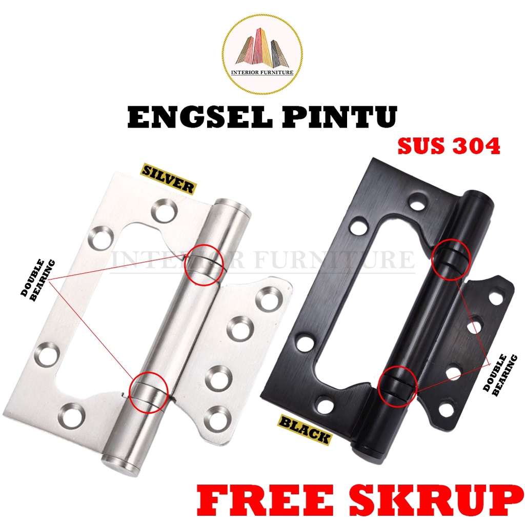 ENGSEL PINTU &amp; JENDELA TANPA COAK Engsel Jendela Kupu-kupu 4 inch