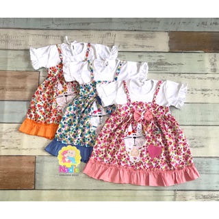  SERI 7971 3pcs Dress bayi perempuan Baju  bayi perempuan 