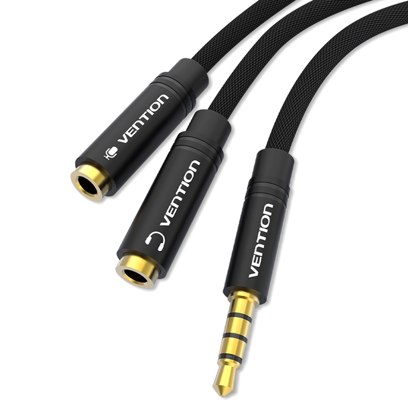 Vention Kabel Audio Splitter Jack 3.5mm Male Ke Female Untuk Handphone/Mp3