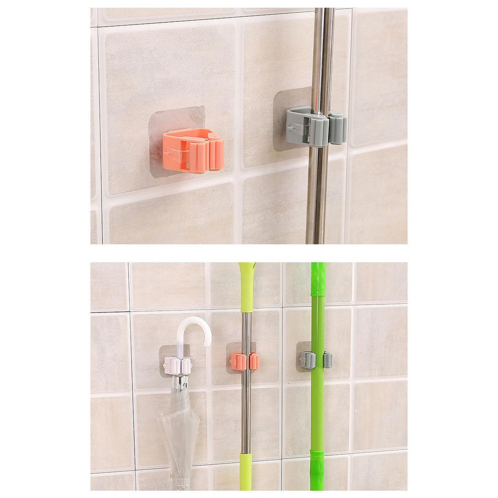 ❤️GTB❤️ R076 Mop Holder Bathroom Wall Sticker Penjepit Pel Lantai Sapu Rumah Kamar Mandi