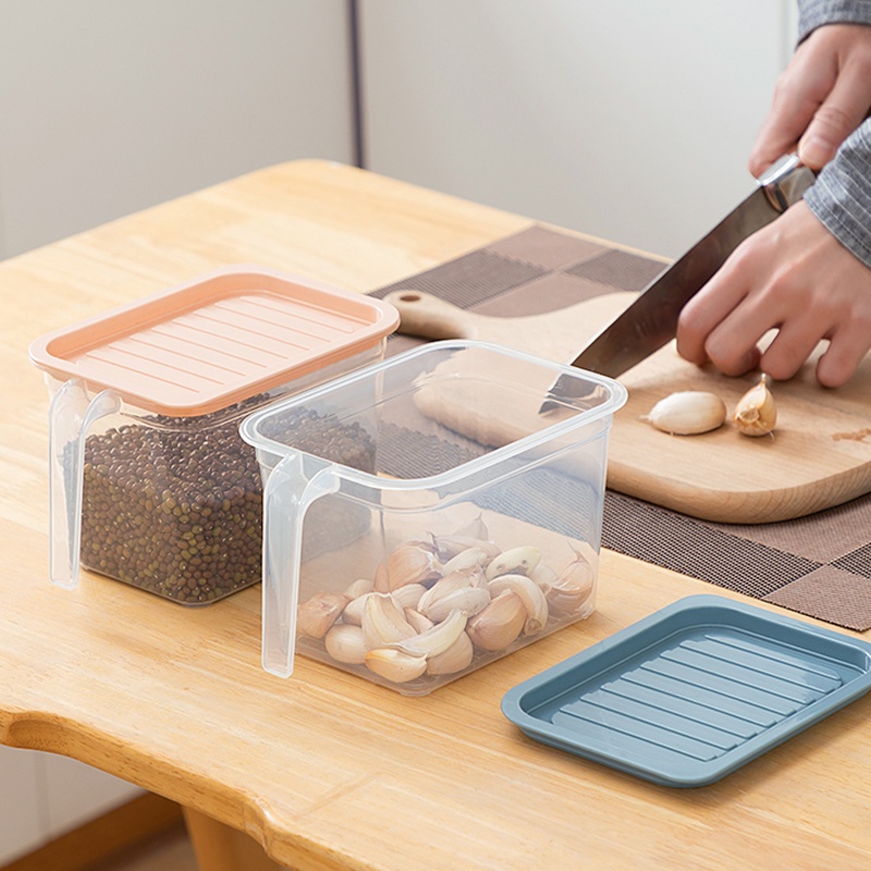 JS-A042S/B Food Container Kotak Tempat Makan Toples Plastik Penyimpanan/ Kotak makan dengan tutup pegangan.