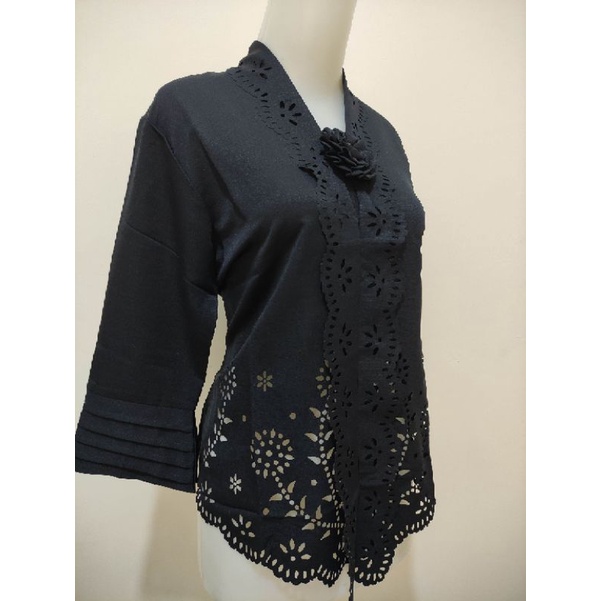 Atasan Kebaya Encim Modern Warna Hitam / Kebaya Wisuda Moderen Terbaru Jumbo / Kebaya Acara Kondangan Elegan / Kebaya Wanita Dewasa Mewah Denaya-2
