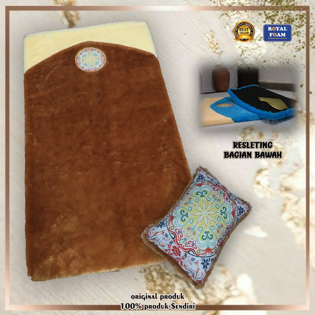 sejadah bulu rasfur karindo grade A berkualitas busa royal foam tebal 4cm s/d 7cm ukuran 115cm x 65c