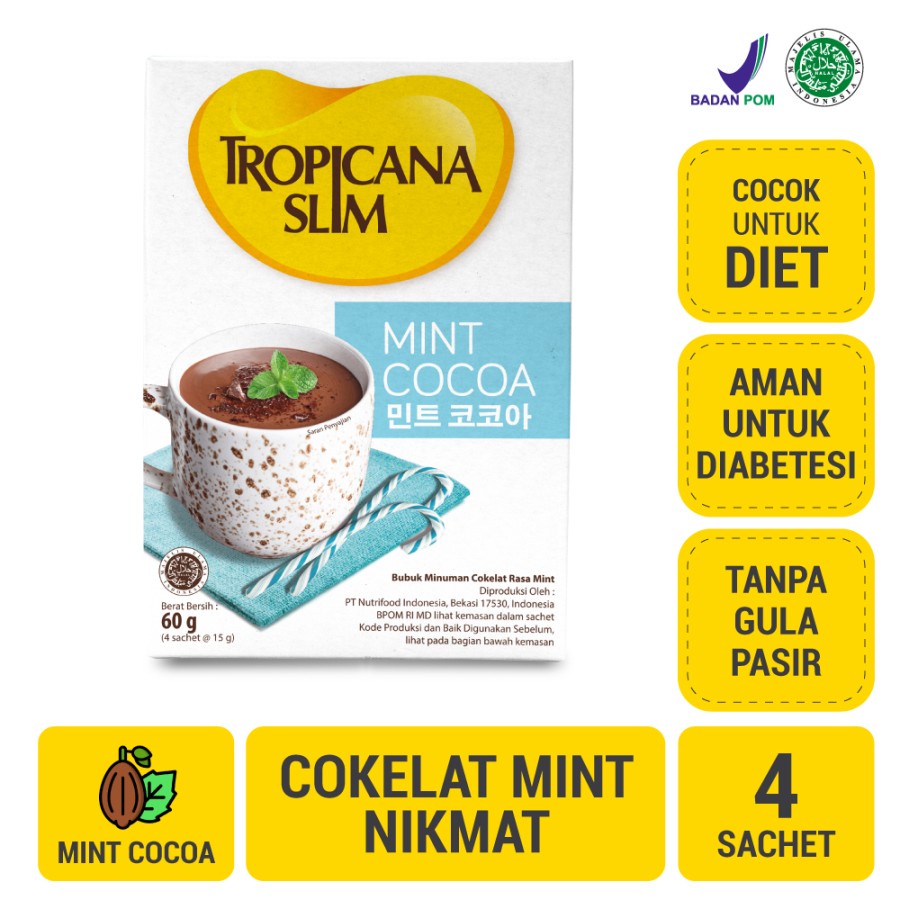 Tropicana Slim Mint Cocoa 1 Box 4 Sachet