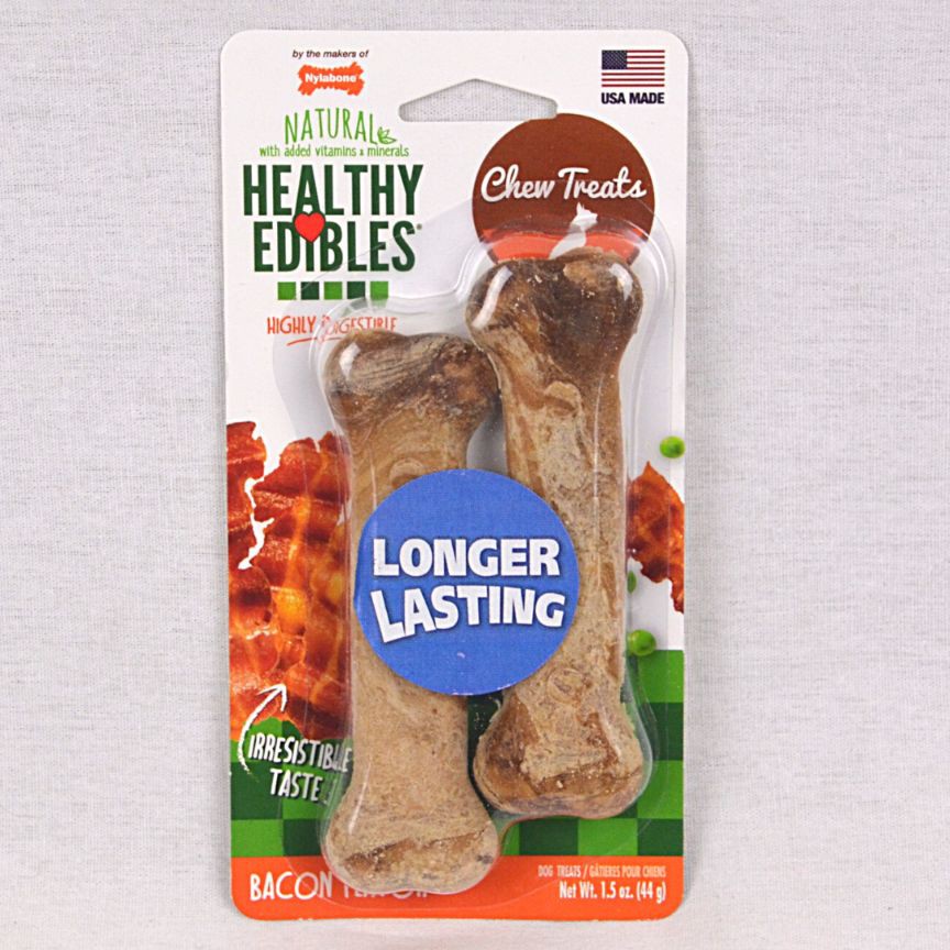 

NYLABONE Snak Anjing Healthy Edibles BACON Twin Pack PETITE