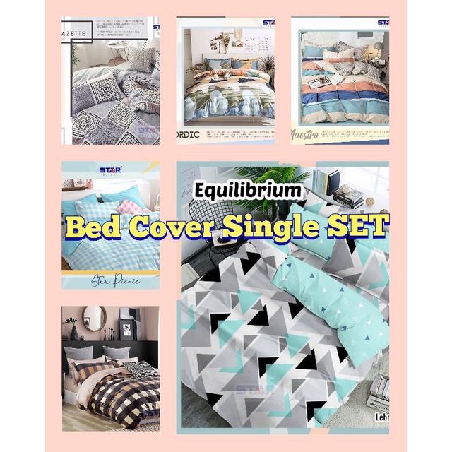 BedCover Set Single Katun Lokal Motif, Bisa Kombinasi Motif.