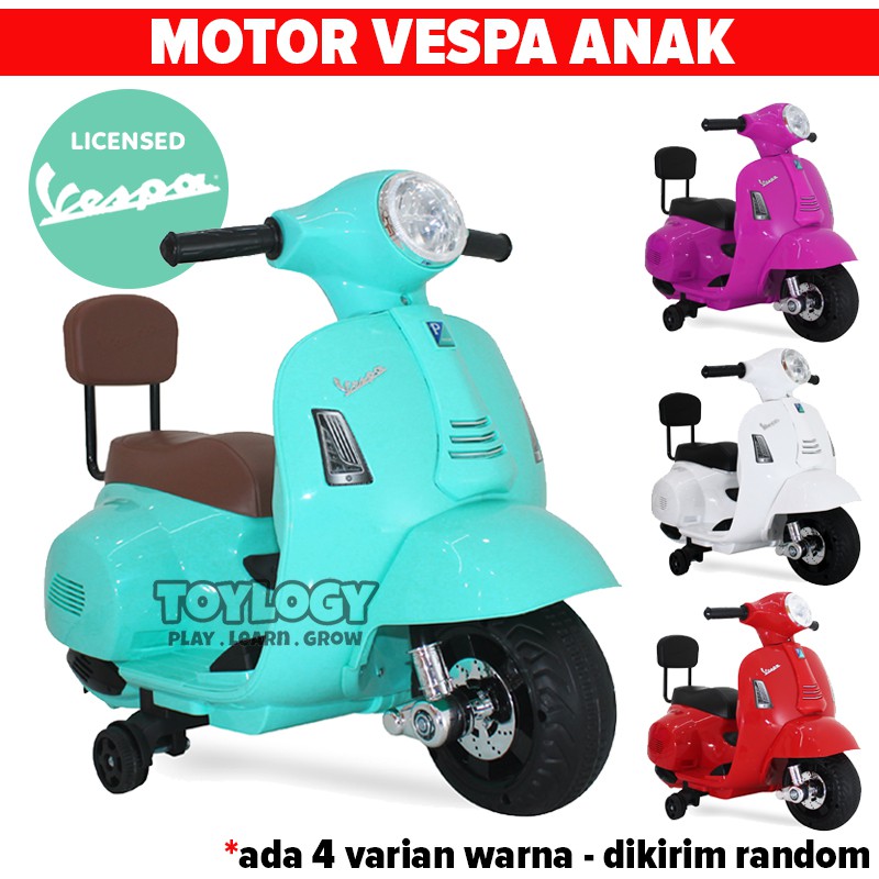 Mainan Anak Motor Aki Accu Vespa Scooter Vintage Classic PMB M788