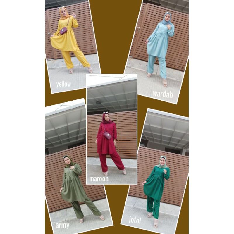 ONE SET TUNIK RAYON POLOS