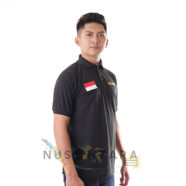 Kaos Security Kerah Polo Baju Satpam Berkerah Kaos Security Pria Hitam Navy Tebal, Adem &amp; nyaman