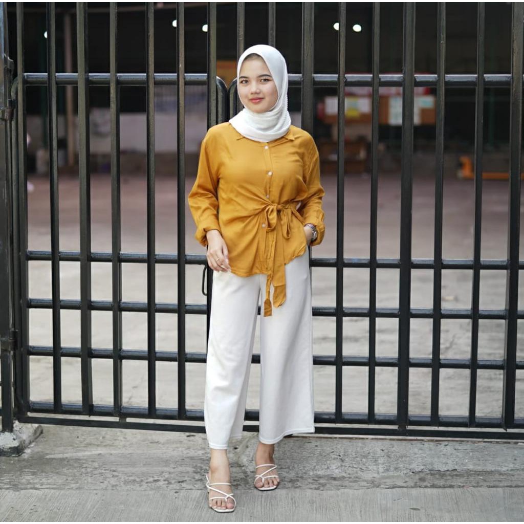 BEFAST - ZFS OOTD Blouse SIRIYA / AYRA RAYON DIAMOND BOW SHIRT / Blouse Keluaran Terbaru 2022 / Atasan Lengan Panjang / Fashion Wanita Kerja / Blouse Polos Formal / OOTD Remaja Wanita Casual / Blouse Banyak Warna / Blouse Serut Pita Trendy