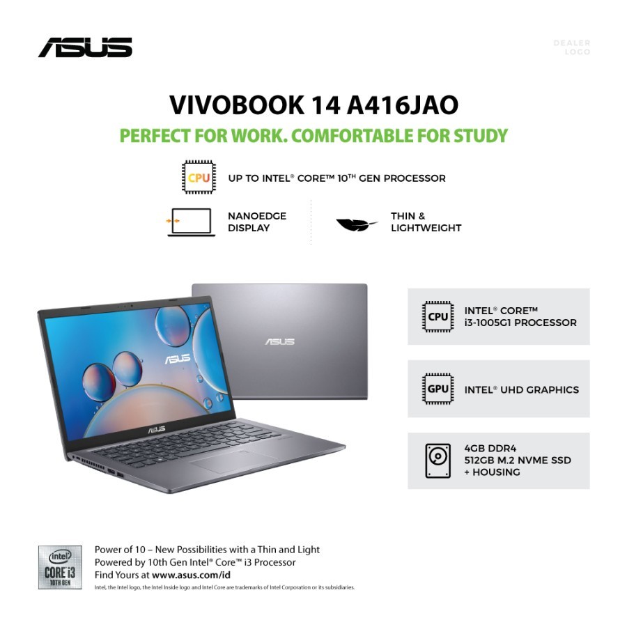 ASUS A416JAO-FHD352 CI3-1005G1/4GB/512GB/GREY/W10+OHS/14.0FHD