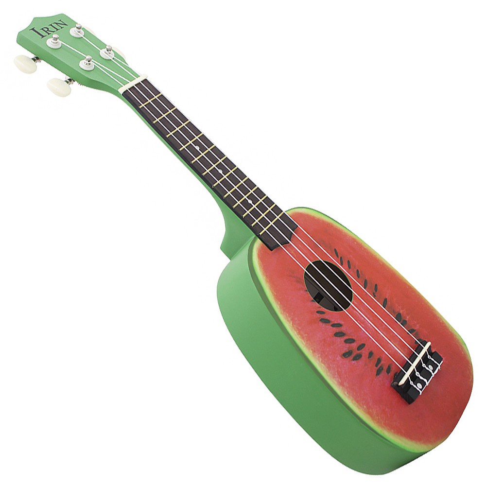 Instrumen Musik Gitar Hawaii Ukulele Soprano 12 Fret Bentuk Nanas Semangka Ukuran 21 Inci