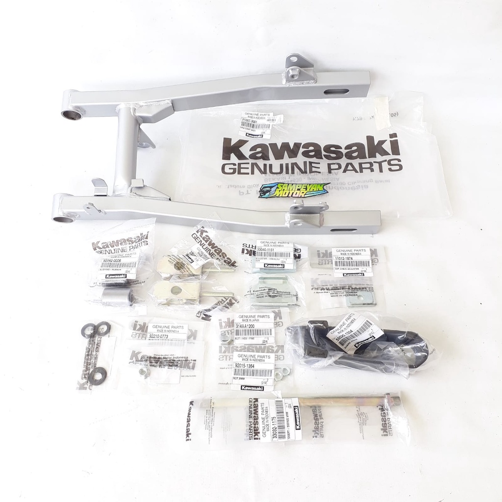 Swing Arm Set Supit Kawasaki Kaze Bosh Setelan As Tengah Arm Mur Ring DLL Original KGP