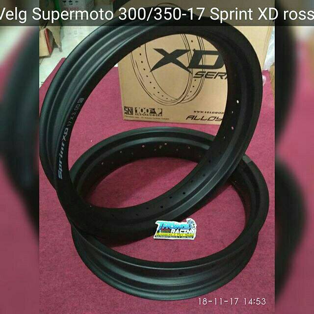 Velg Rossi Sprint XD ukuran 300/350 17 
Warna black