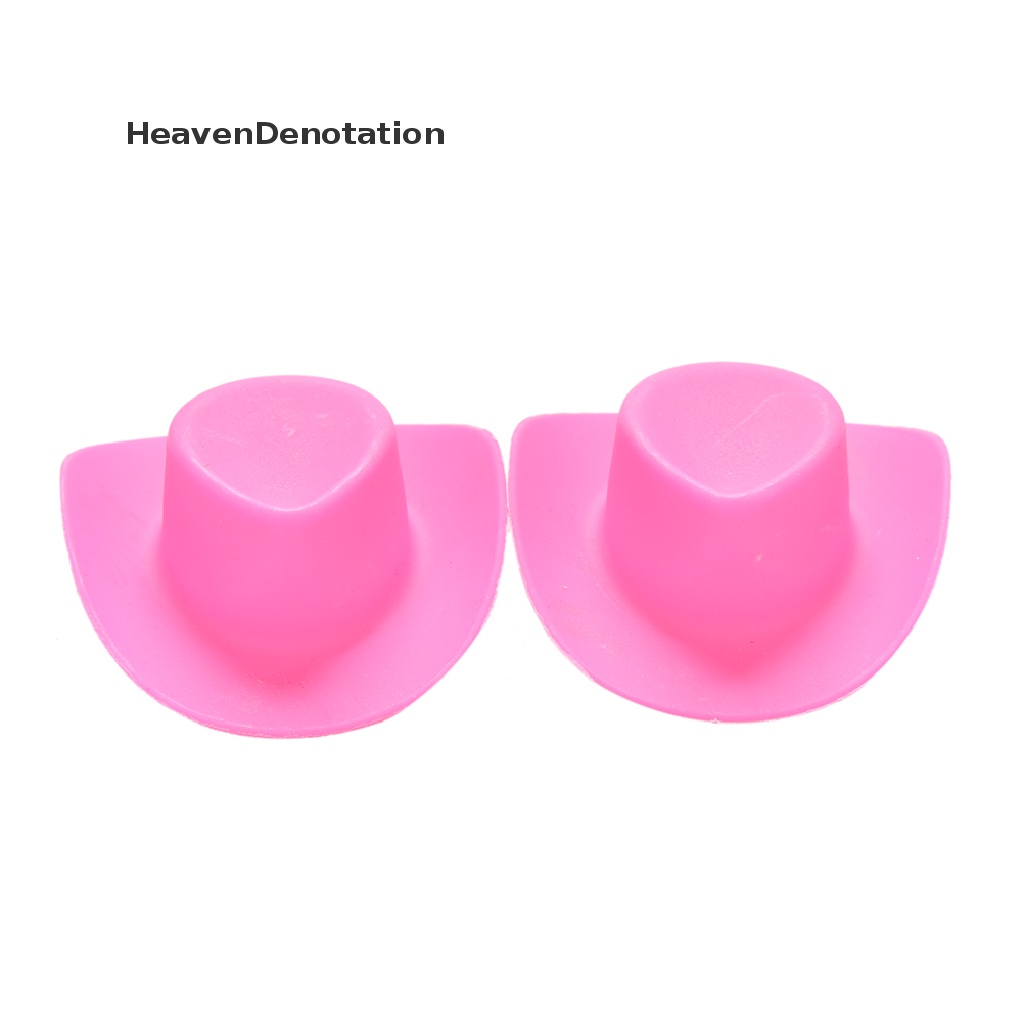 2pcs / Set Mainan Topi Koboi Warna Pink Untuk Boneka Barbie