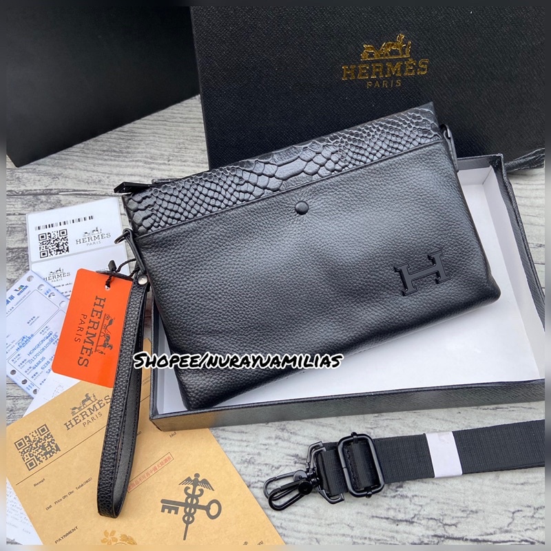 clutch Harmez import ori leather clutch wanita dan pria import clutch kulit