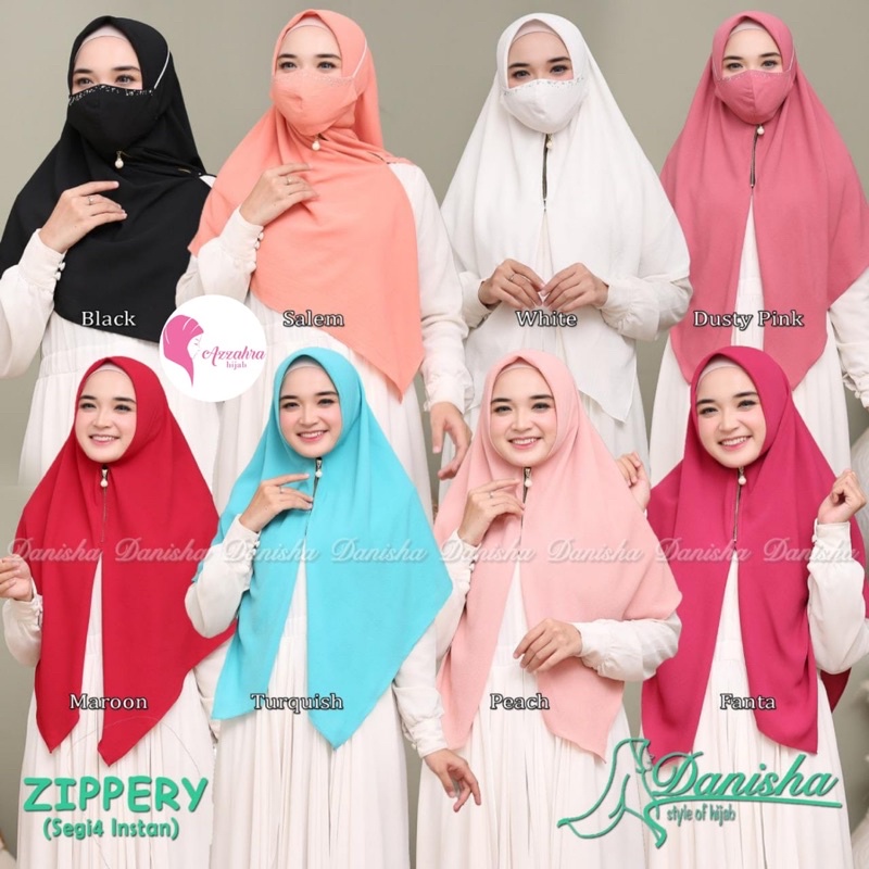 ZIPPERY SEGI EMPAT INSTAN ORIGINAL BY AZZAHRA HIJAB