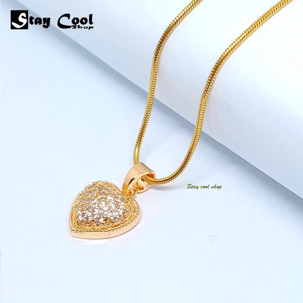 SCS - ASLI TITANIUM Kalung Liontin Titanium Emas/Kalung Fashion Korea Titanium/Liontin LOVE Titanium