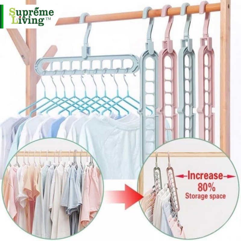 Hanger Gantungan Pakaian Baju 9 Lubang Multifungsi