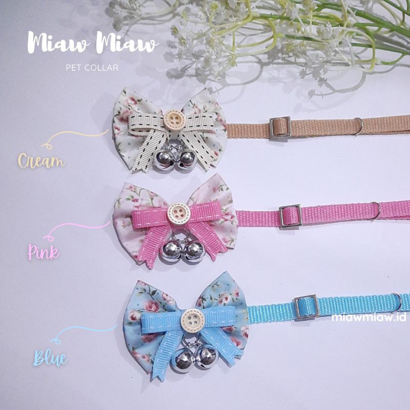 Kalung Kucing Pita Lonceng Vintage Style by Miaw Miaw