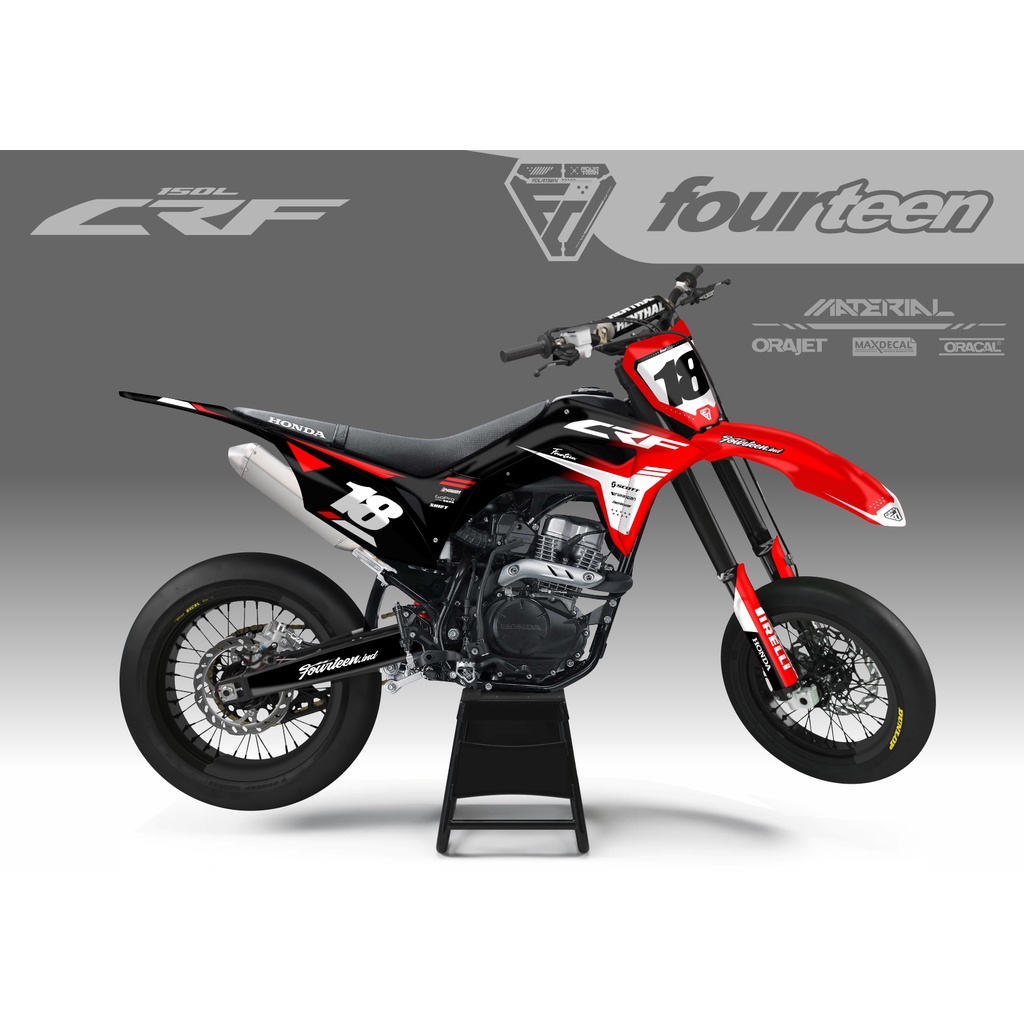 DECAL CRF FULL BODY - DEKAL CRF CUSTOM MERAH HITAM