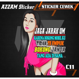 Jual Stiker Cewek Vector Jaga Jarak Om Decal Mobil Truck Sticker Kata