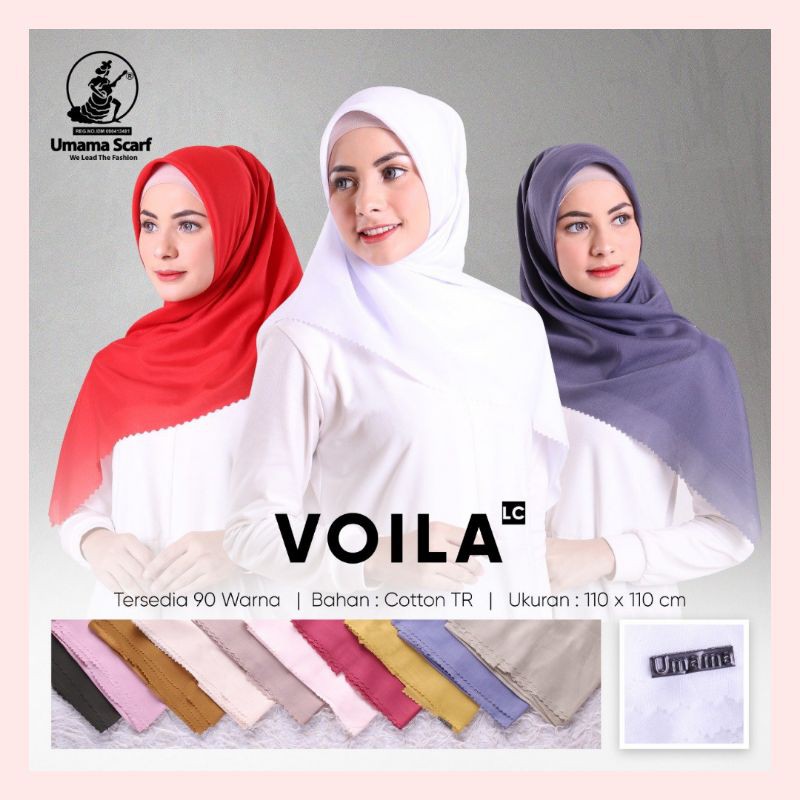KERUDUNG HIJAB JILBAB SEGI EMPAT POLOS VOILA LC UMAMA (PART 3) SERI H I J (GRATIS BROS CANTIK)