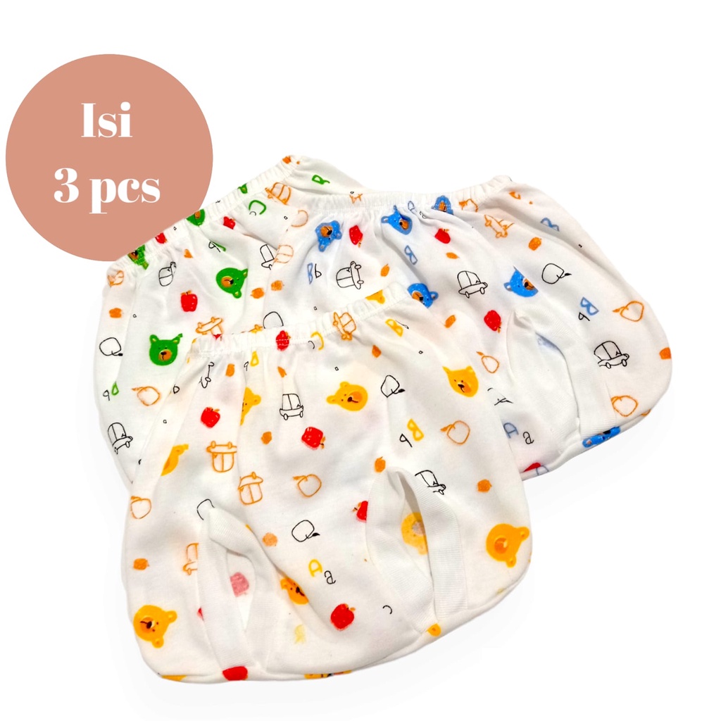 Celana Pop Bayi | Celana Motif Print Isi 3 Pcs