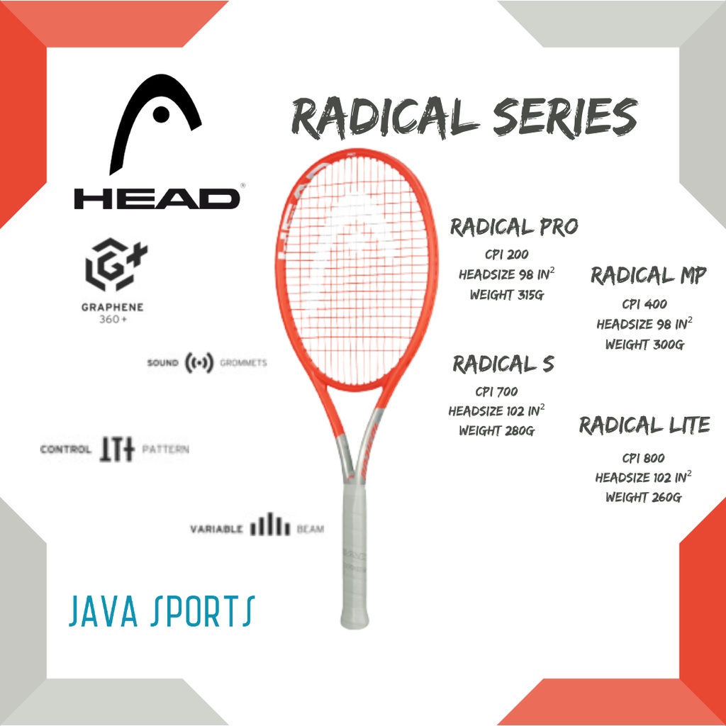 Raket Tenis Head Radical Series PRO MP S Lite Original Tennis Racket