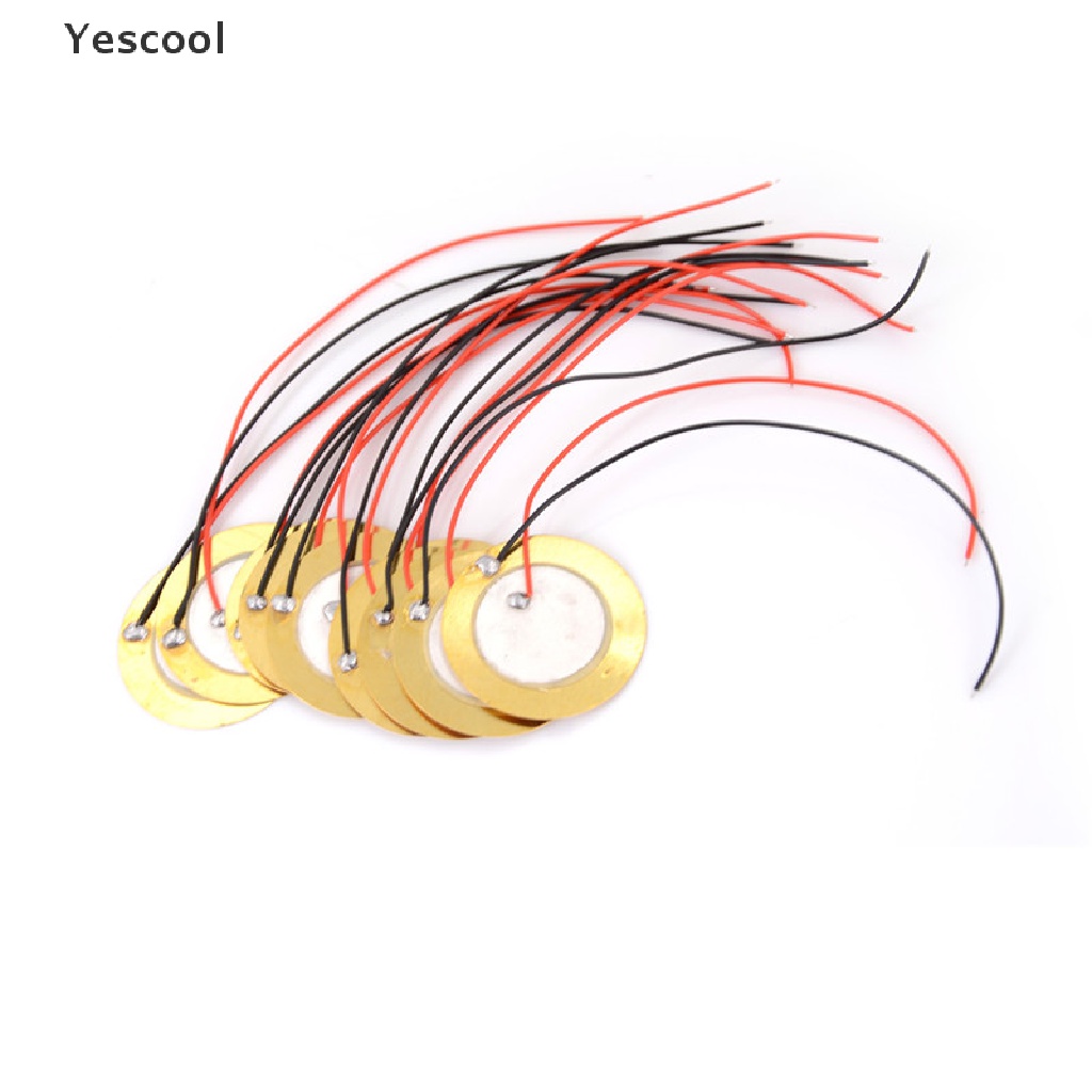 Yescool 10PCS Disk Drum Trigger Sensor Suara 27mm + Kabel Tembaga Piezo Elements