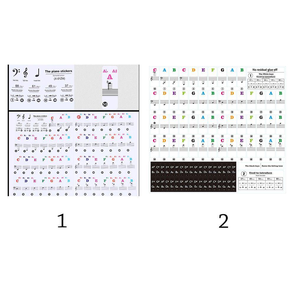 TOP Stiker Keyboard Elektronik 2model Transparan88 /61 /54 /49 Key Music Label Notes