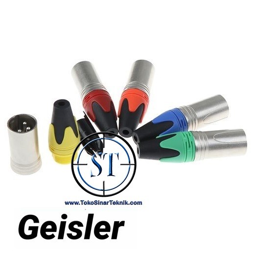 Jack Canon GEISLER XLR 3 Pin ( Connector Audio Microphone Plug 3P ) Male 3 kaki Cowok Jantan Microphone Sound