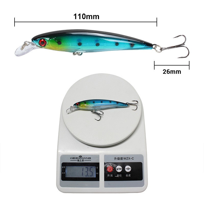 Shengyao New 1pcs 11cm/13.5g Floating Minnow Umpan Pancing Swimbait Fishing Lure Ikan Wobbler Bait Bass Kail