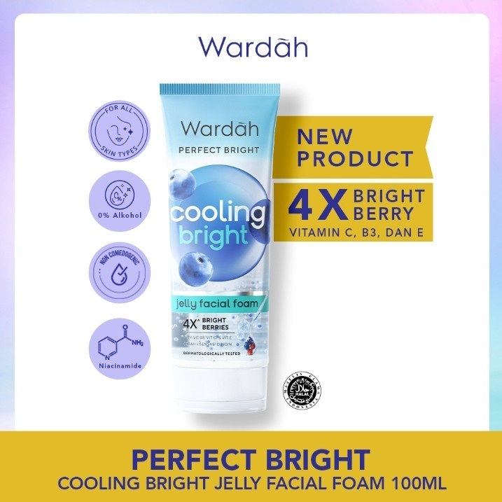 (NEW) WARDAH PERFECT BRIGHT COOLING BRIGHT JELLY FACIAL FOAM 100ML