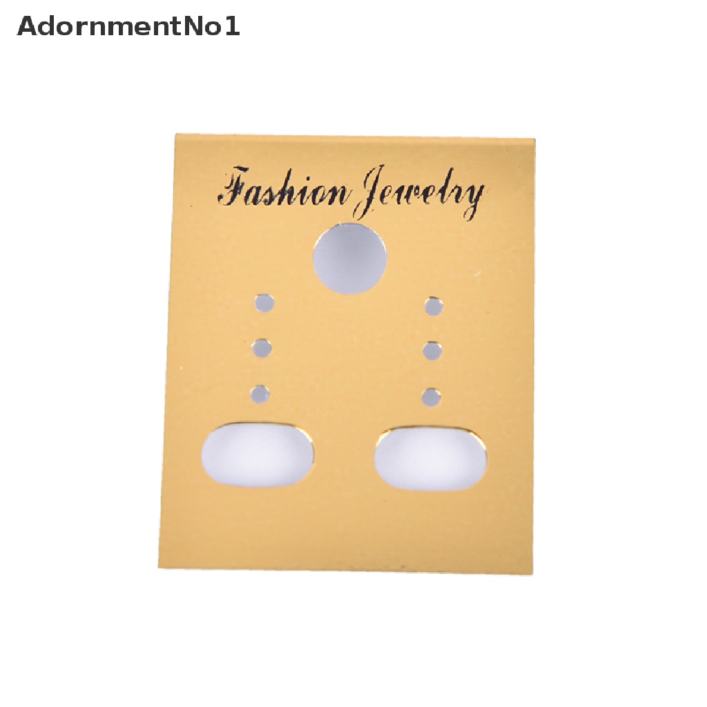 (AdornmentNo1) 100pcs / Set Kartu Holder Anting Tusuk Bahan Plastik Warna Gold Gaya Profesional Untuk Display