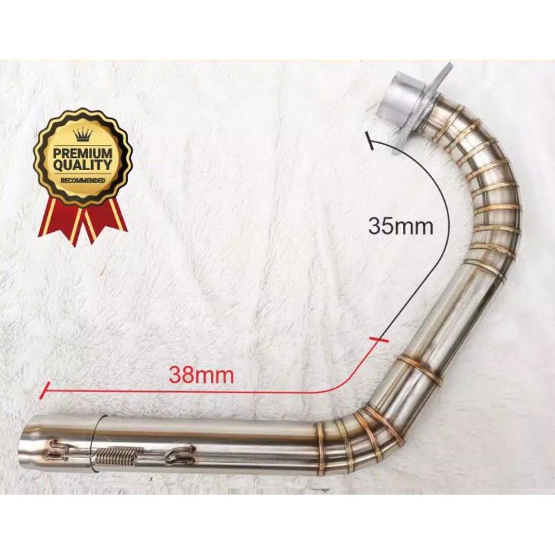 Leher Knalpot CB GL Megapro Tiger Full Stainless Cacing. Pipa Leher Gulu Banyak KLEPER PNP.