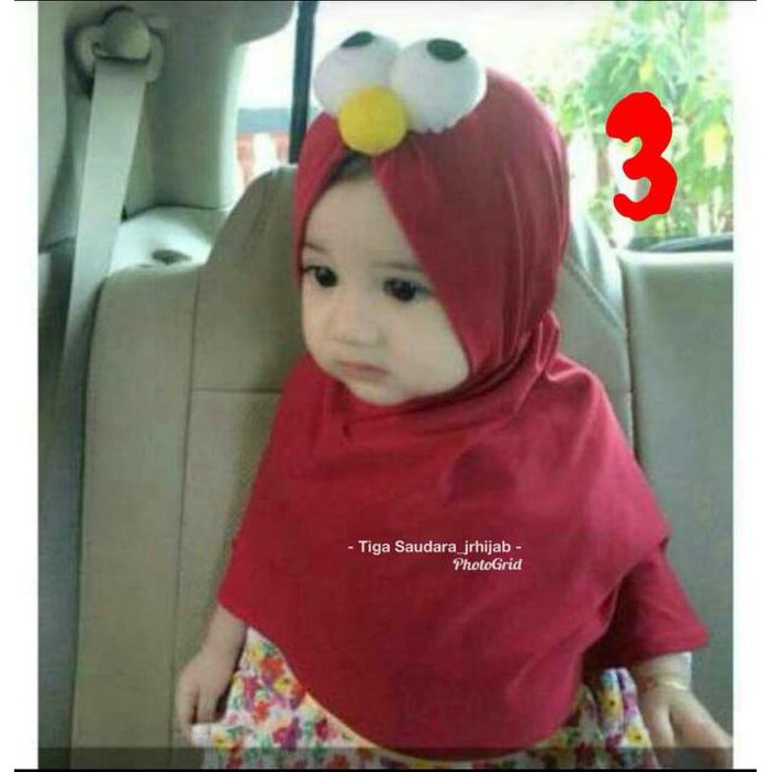 jilbab anak bayi elmo lucu karakter