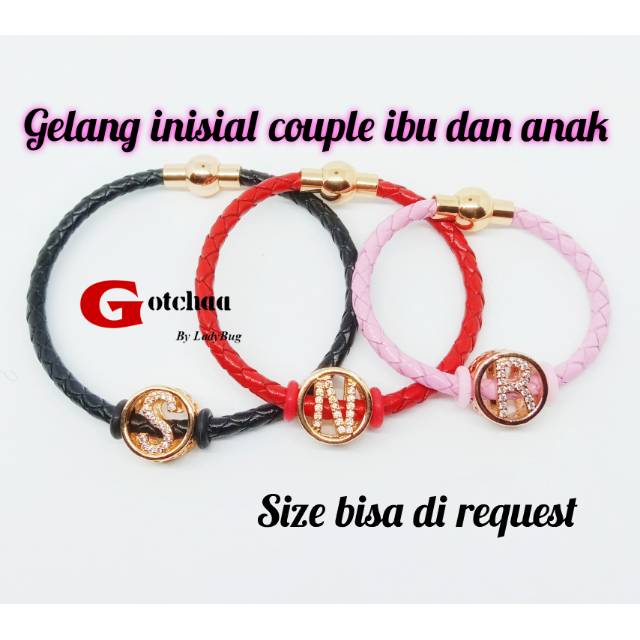  GELANG INISIAL  ANAK DEWASA KULIT 4mm Shopee Indonesia