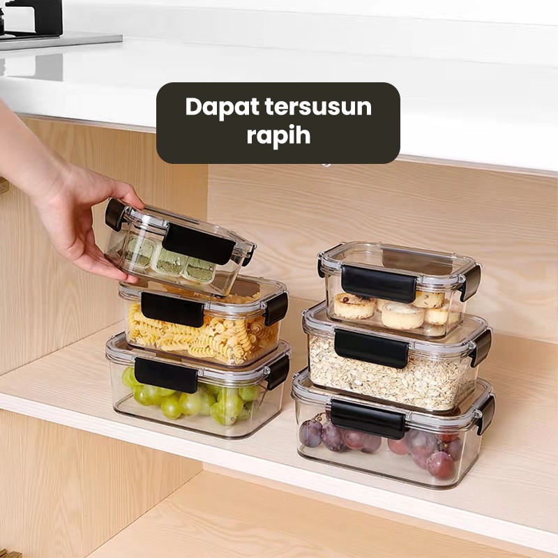 Greenland Tempat Makanan Toples Kotak Bening Kotak Tempat Penyimpanan Kacang Snack Makan Keep Fresh Kotak Makanan Toples Serbaguna HSB147