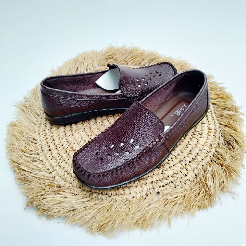 SEPATU SEPATU ASLI KULIT WANITA | ANTISLIP [077 MOCCASIN SL]