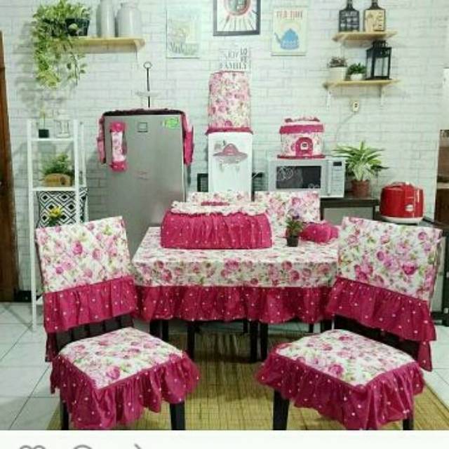 Sarung kursi makan set 6 lengkap