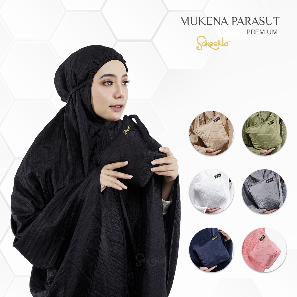 MUKENA PARASUT SAKEENA PREMIUM | MUKENA PARASUT PREMIUM | MUKENA TRAVELING JUMBO DEWASA