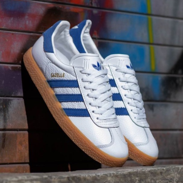 Adidas Gazelle White Blue Original Sneakers Pria