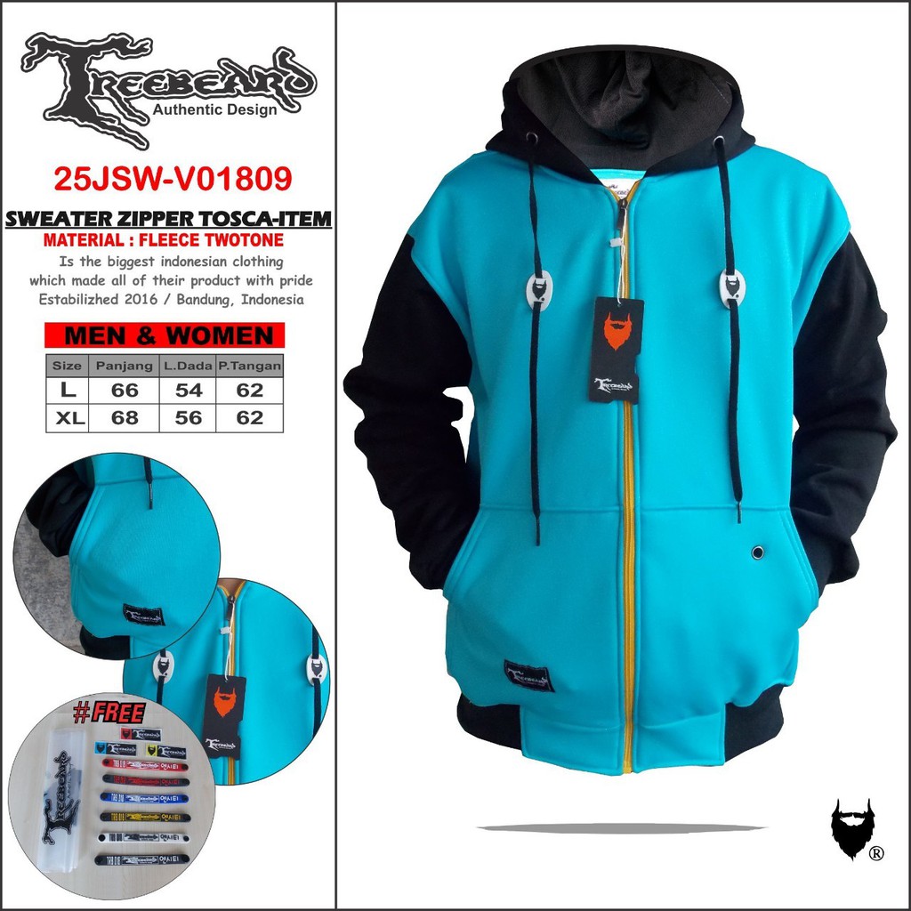 ORIGINAL TREEBEARD ! Jaket Pria Zipper Hoodie Kombinasi Premium - Jaket Hoodie Zipper