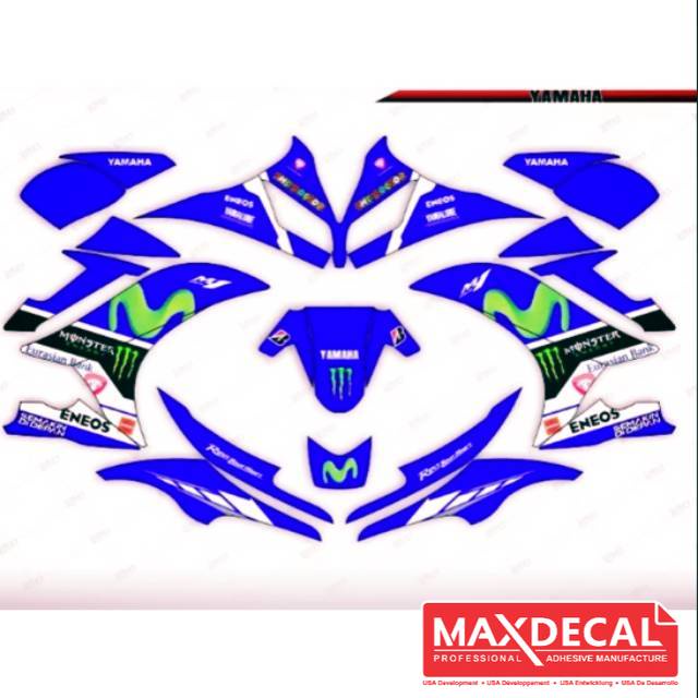 Stiker Decal Yamaha R 15 Movistar