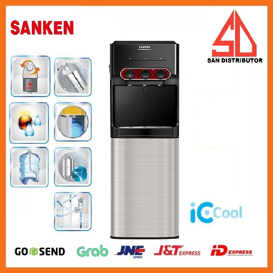 SANKEN Water Dispenser Bottom Loading HWD-C533IC GALON BAWAH STAINLESS STEEL