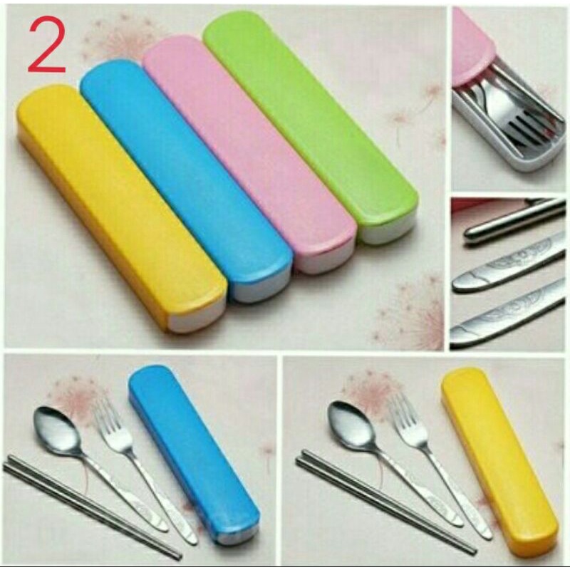 sendok travel set / sendok garpu sumpit portable travelling