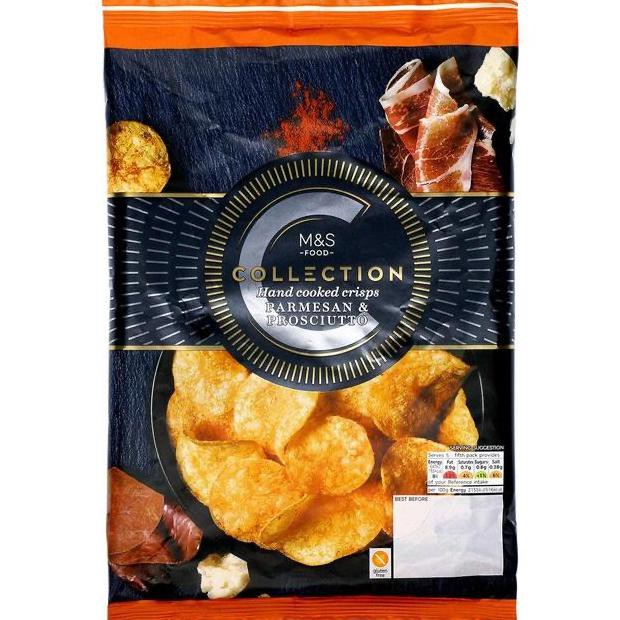 

Ready Stok M&S Collection Parmesan & Prosciutto Crisps Marks Spencer Chips Potato